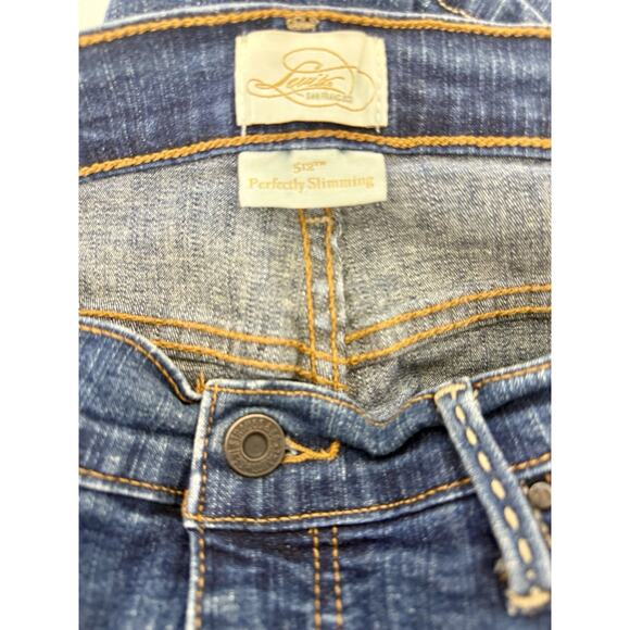 Vintage Levi Denim Mini Skirt Dark Blue-slit- 512 size 6 - Picture 2 of 9